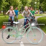 Meisjesfiets - cruiser - 26" - 7 versnellingen - mint wit