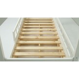 Massief houten kinderbed - Scandinavische stijl - huisbed - 160x80cm - met barrierres - wit