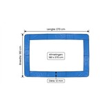 Trampoline rand - beschermrand - rechthoek - 180x270 cm - blauw