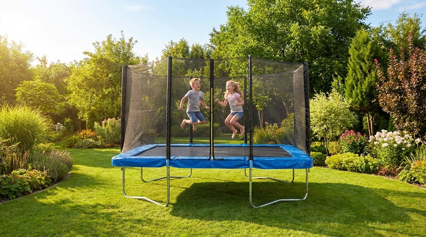 Trampoline rand - beschermrand - rechthoek - 180x270 cm - blauw