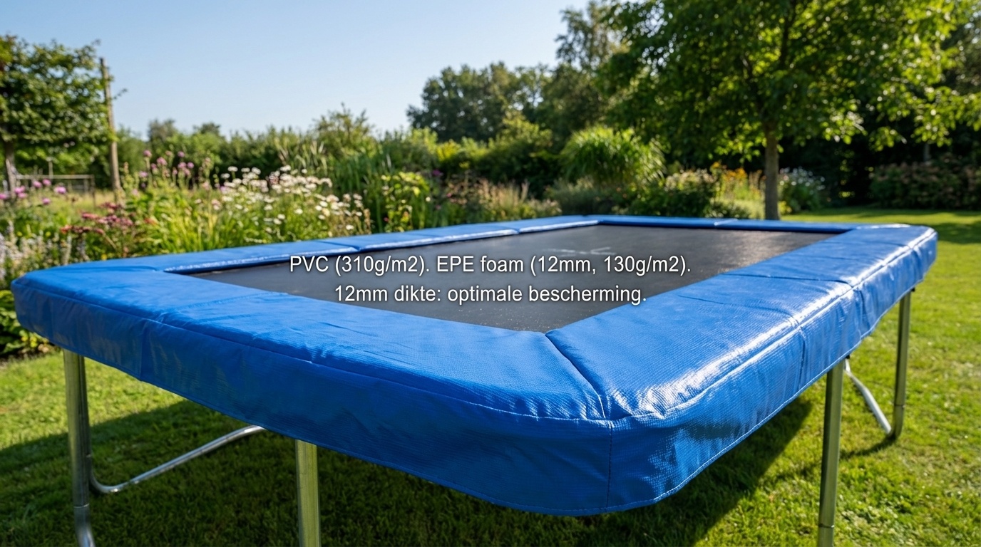 Trampoline rand - beschermrand - rechthoek - 180x270 cm - blauw