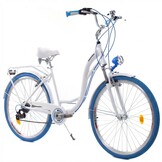Meisjesfiets - 26 inch - met 7 versnellingen - alu - wit blauw