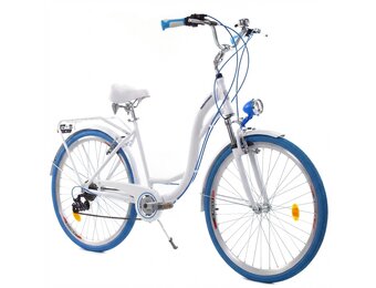 Meisjesfiets - 26 inch - met 7 versnellingen - alu - wit blauw