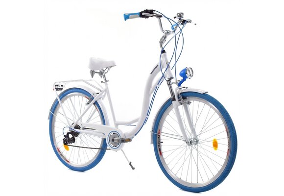 Meisjesfiets - 26 inch - met 7 versnellingen - alu - wit blauw