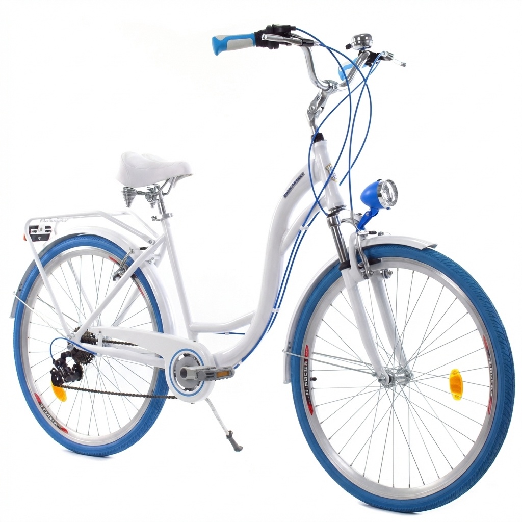 Meisjesfiets - 26 inch - met 7 versnellingen - alu - wit blauw