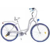 Meisjesfiets - 26 inch - met 7 versnellingen - alu - wit blauw
