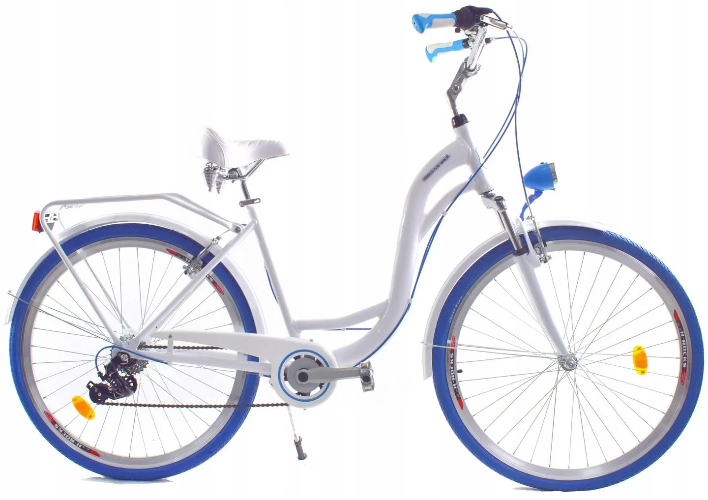 Meisjesfiets - 26 inch - met 7 versnellingen - alu - wit blauw