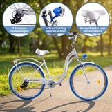 Meisjesfiets - 26 inch - met 7 versnellingen - alu - wit blauw