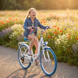 Meisjesfiets - 26 inch - met 7 versnellingen - alu - wit blauw