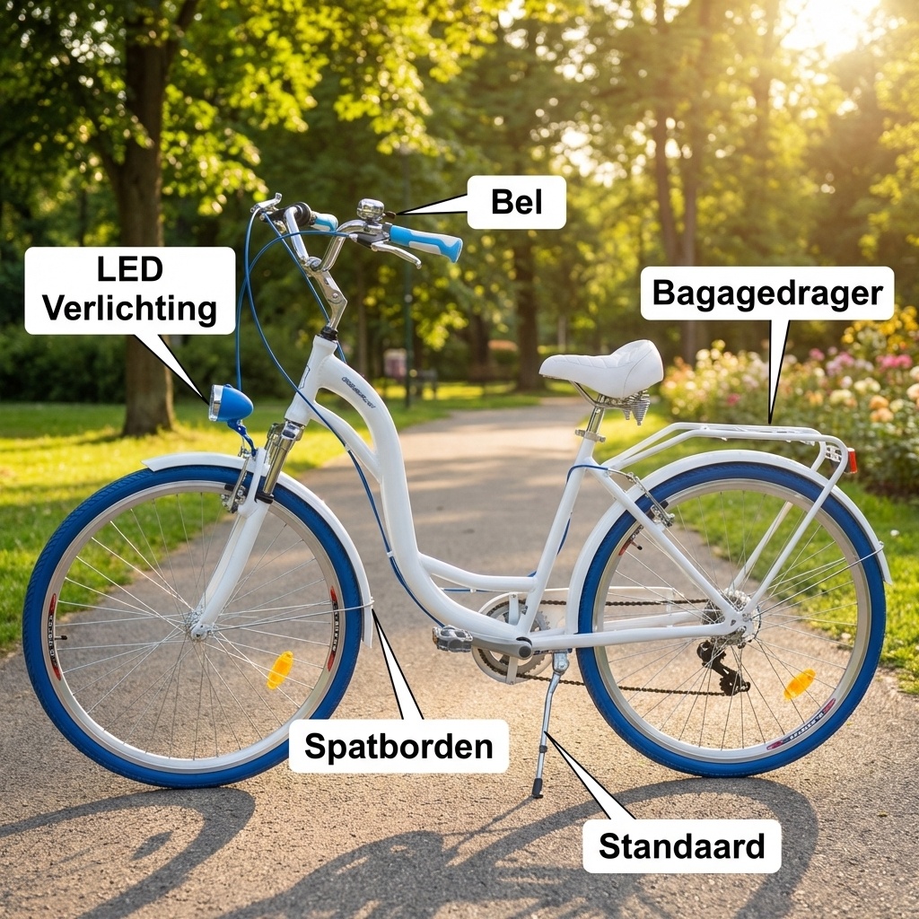 Meisjesfiets - 26 inch - met 7 versnellingen - alu - wit blauw