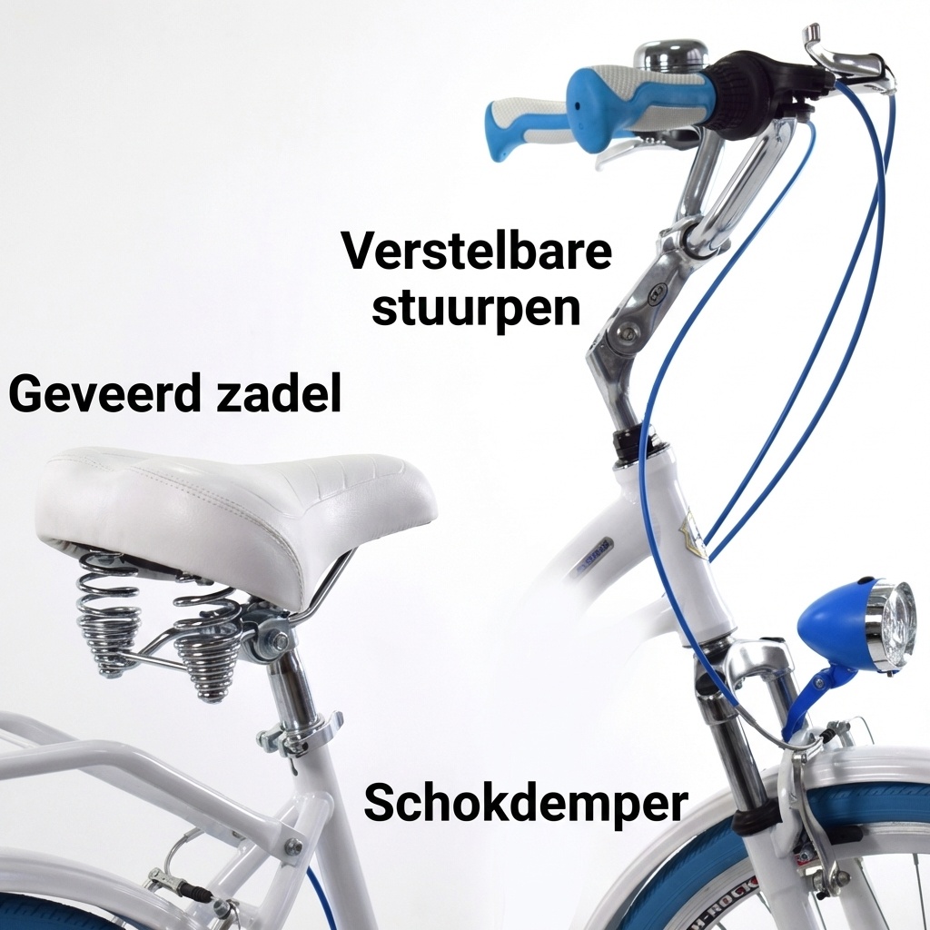 Meisjesfiets - 26 inch - met 7 versnellingen - alu - wit blauw