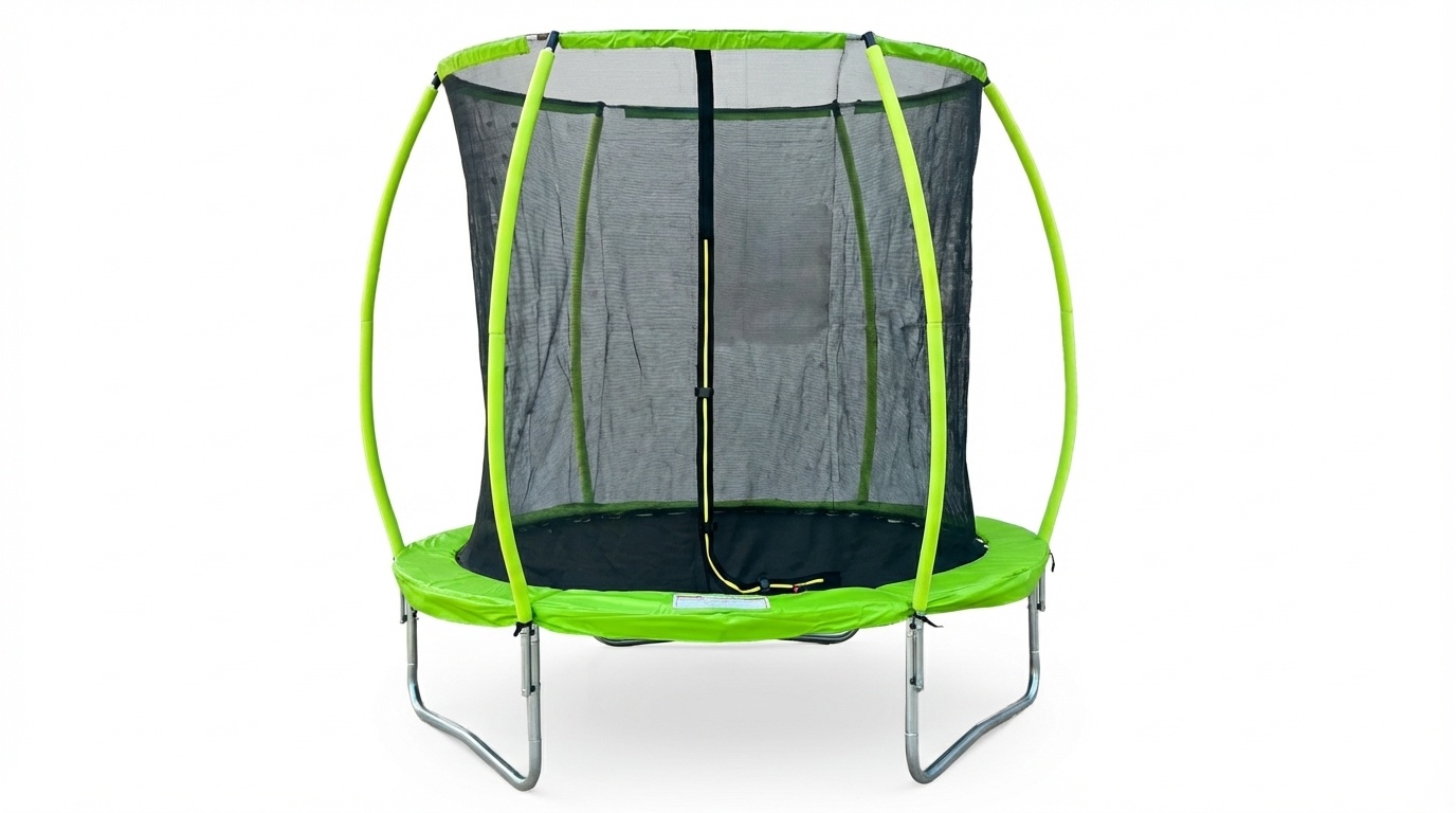 Trampoline 244 cm rond - met veiligheidsnet – groen/zwart