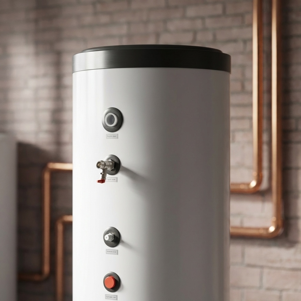 Buffervat warmtepomp - 100L watertank - RVS - 47 x104,5 cm