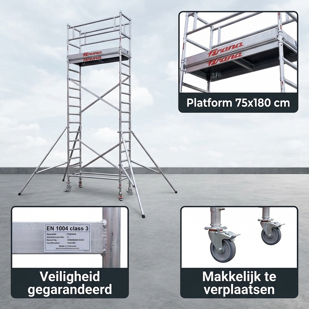Rolsteiger - 75x180 cm - aluminium - werkhoogte 7,4 m