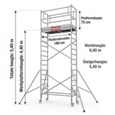 Rolsteiger - 75x180 cm - aluminium - werkhoogte 6,4 m