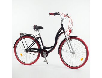 Meisjesfiets - 26 inch - met 3 versnellingen - zwart rood