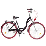 Meisjesfiets - 26 inch - met 3 versnellingen - zwart rood