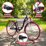 Meisjesfiets - 26 inch - met 3 versnellingen - zwart rood