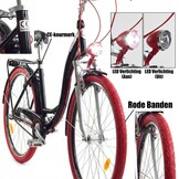 Meisjesfiets - 26 inch - met 3 versnellingen - zwart rood