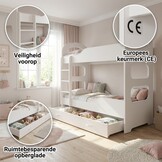 Kinder stapelbed wit - 160 x 80 cm