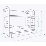 Kinder stapelbed wit - 160 x 80 cm