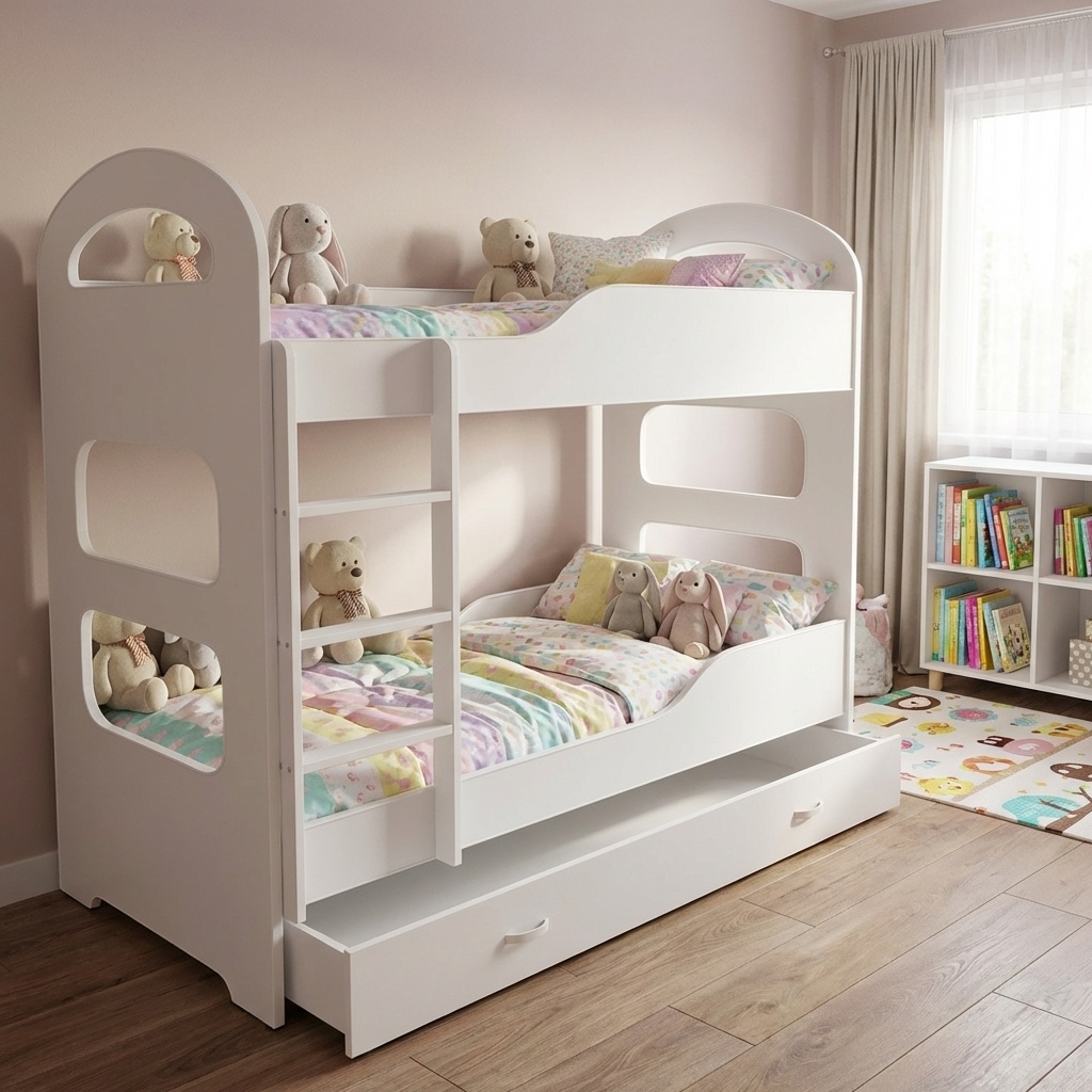 Kinder stapelbed wit - 160 x 80 cm