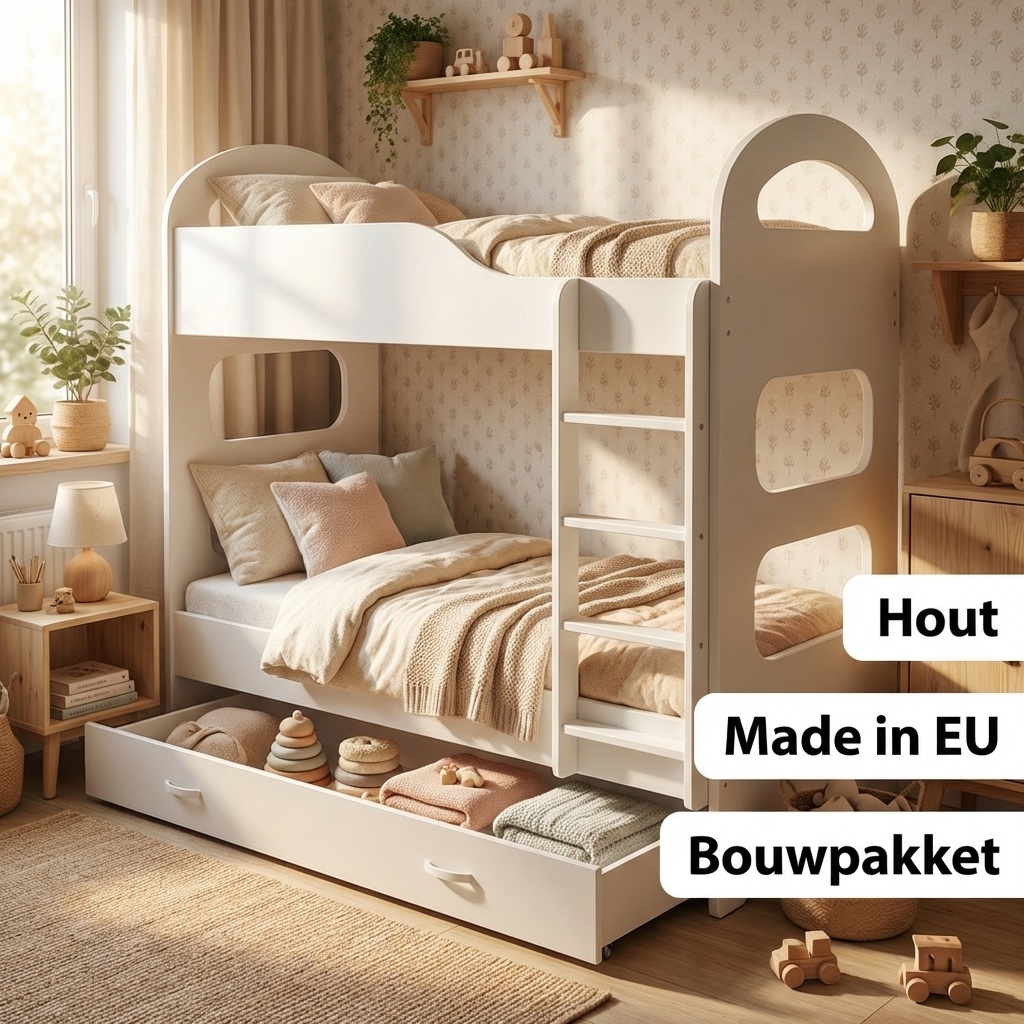 Kinder stapelbed wit - 160 x 80 cm