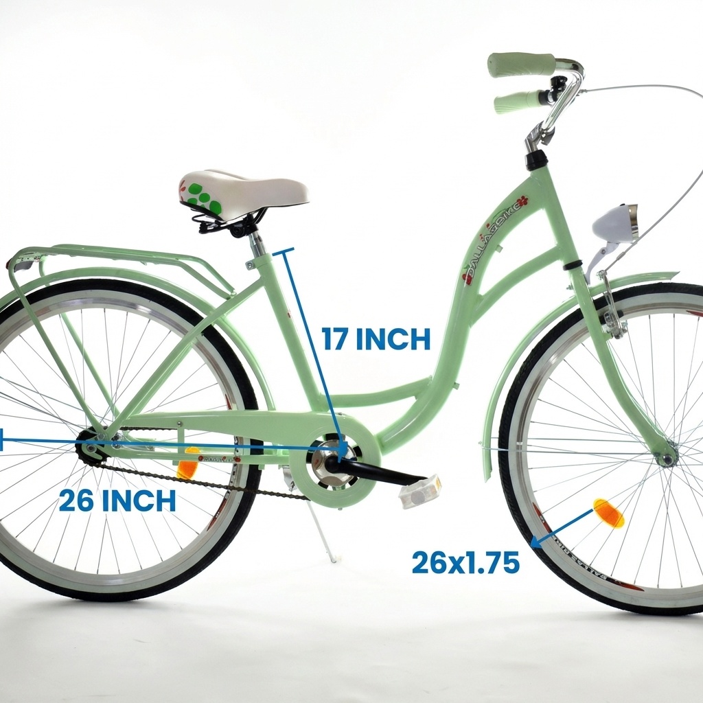 Meisjesfiets 26 inch stevig model mintgroen van Dallas Bike