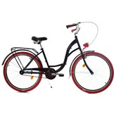 Meisjesfiets 26 inch stevig model rood met zwart van Dallas Bike