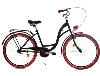 Meisjesfiets 26 inch stevig model rood met zwart van Dallas Bike