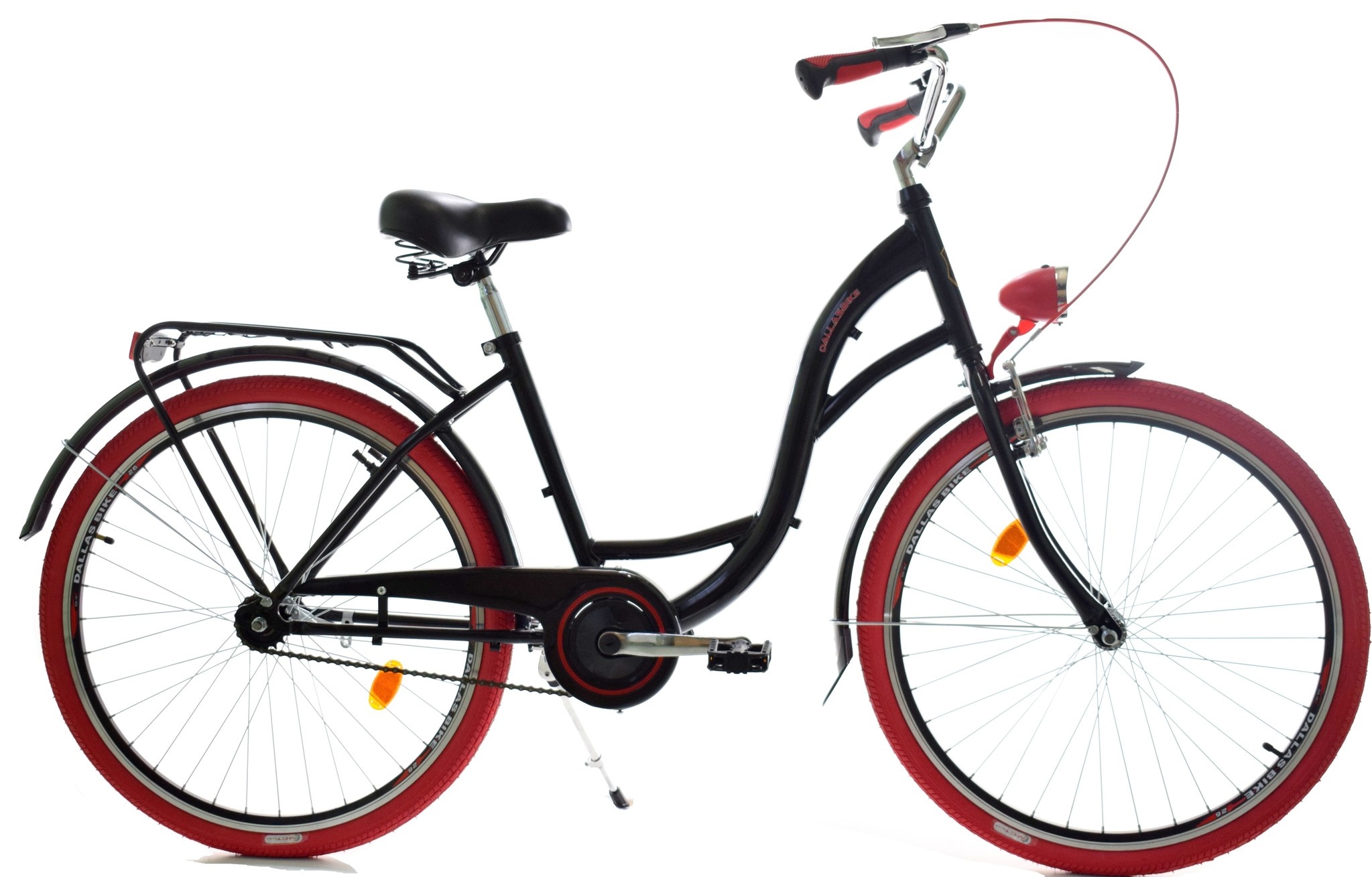 Meisjesfiets 26 inch stevig model rood met zwart van Dallas Bike