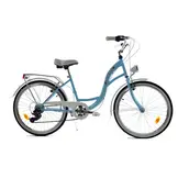 Meisjesfiets - 24 inch fiets - 6 versnellingen - blauw wit