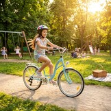 Meisjesfiets - 24 inch fiets - 6 versnellingen - blauw wit