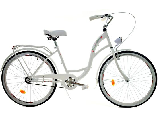 Meisjesfiets 26 inch stevig model wit van Dallas Bike