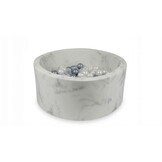 Ballenbak marmer met 300 parelmoer transparant en zilveren ballen - 90 x 40 cm - rond