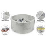 Ballenbak marmer met 300 parelmoer transparant en zilveren ballen - 90 x 40 cm - rond