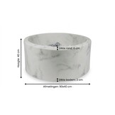 Ballenbak marmer met 300 parelmoer transparant en zilveren ballen - 90 x 40 cm - rond