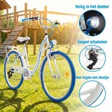 Meisjesfiets 24 inch stevig model blauw met wit 6 versnellingen