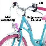 Meisjesfiets 24 inch stevig model roze met blauw 6 versnellingen