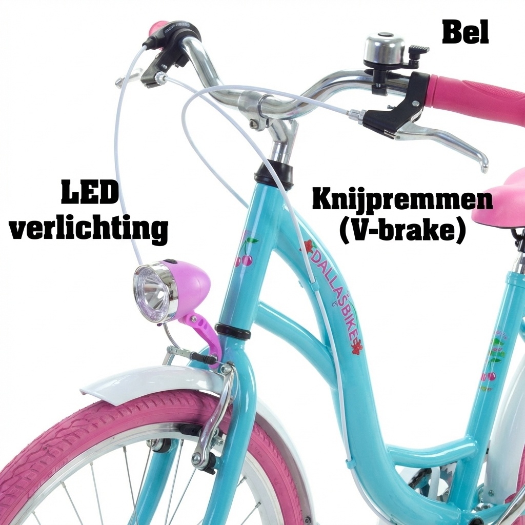 Meisjesfiets 24 inch stevig model roze met blauw 6 versnellingen