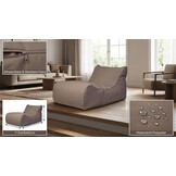 Outdoor poef bruin 115x65x60cm waterdicht polyester