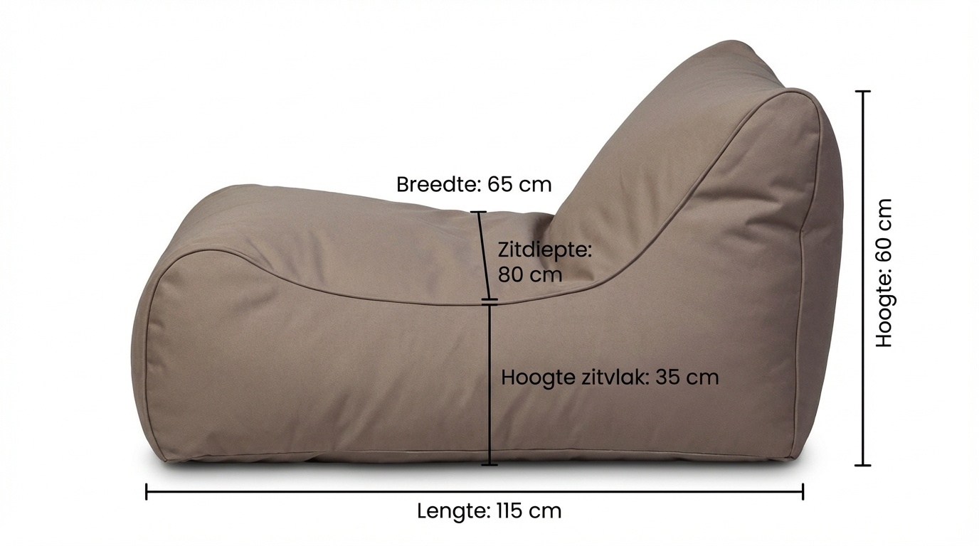 Outdoor poef bruin 115x65x60cm waterdicht polyester