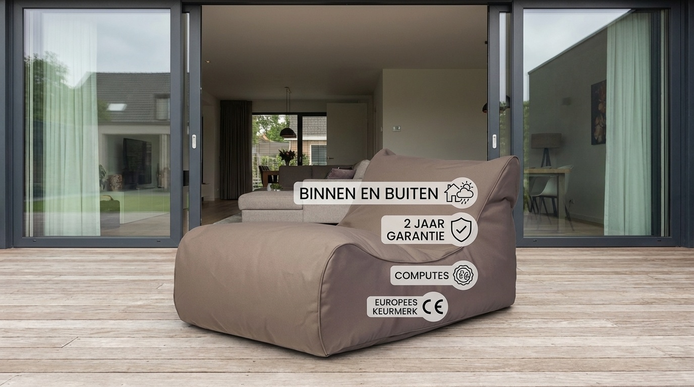 Outdoor poef bruin 115x65x60cm waterdicht polyester