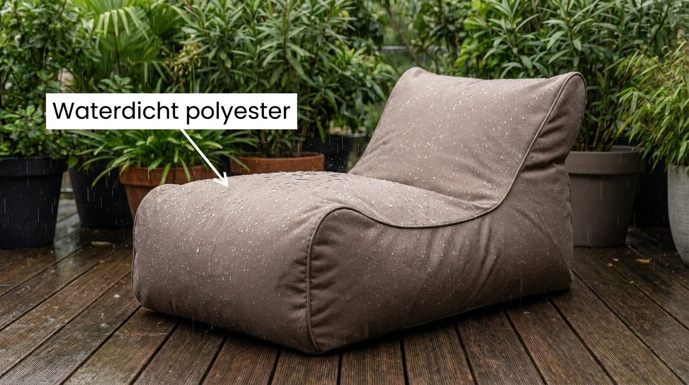 Outdoor poef bruin 115x65x60cm waterdicht polyester