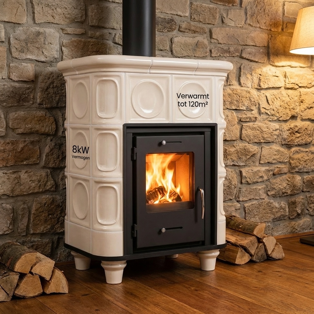 Tegelkachel - houtkachel - 8kW - KRIS MORIS - beige