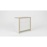 MATIS - Ladekast - commode - 3 laden - 84x45x80cm - wit eiken