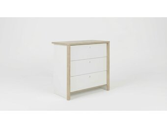 MATIS - Ladekast - commode - 3 laden - 84x45x80cm - wit eiken