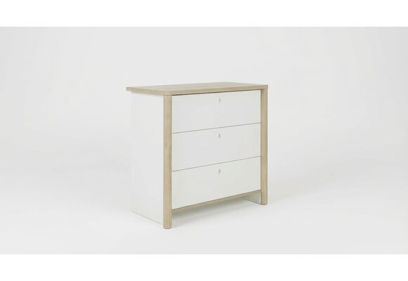 MATIS - Ladekast - commode - 3 laden - 84x45x80cm - wit eiken