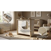 MATIS - Ladekast - commode - 3 laden - 84x45x80cm - wit eiken