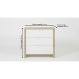 MATIS - Ladekast - commode - 3 laden - 84x45x80cm - wit eiken